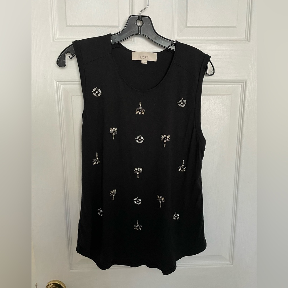 Loft by Ann Taylor Crystal embellished Tee